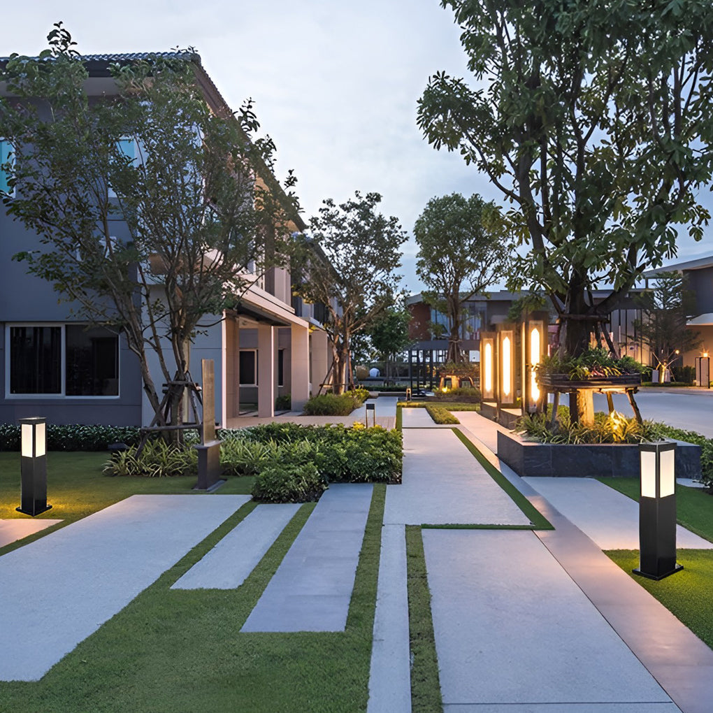 Modern Solar Bollard Light with Remote Control for Pathways and Gardens