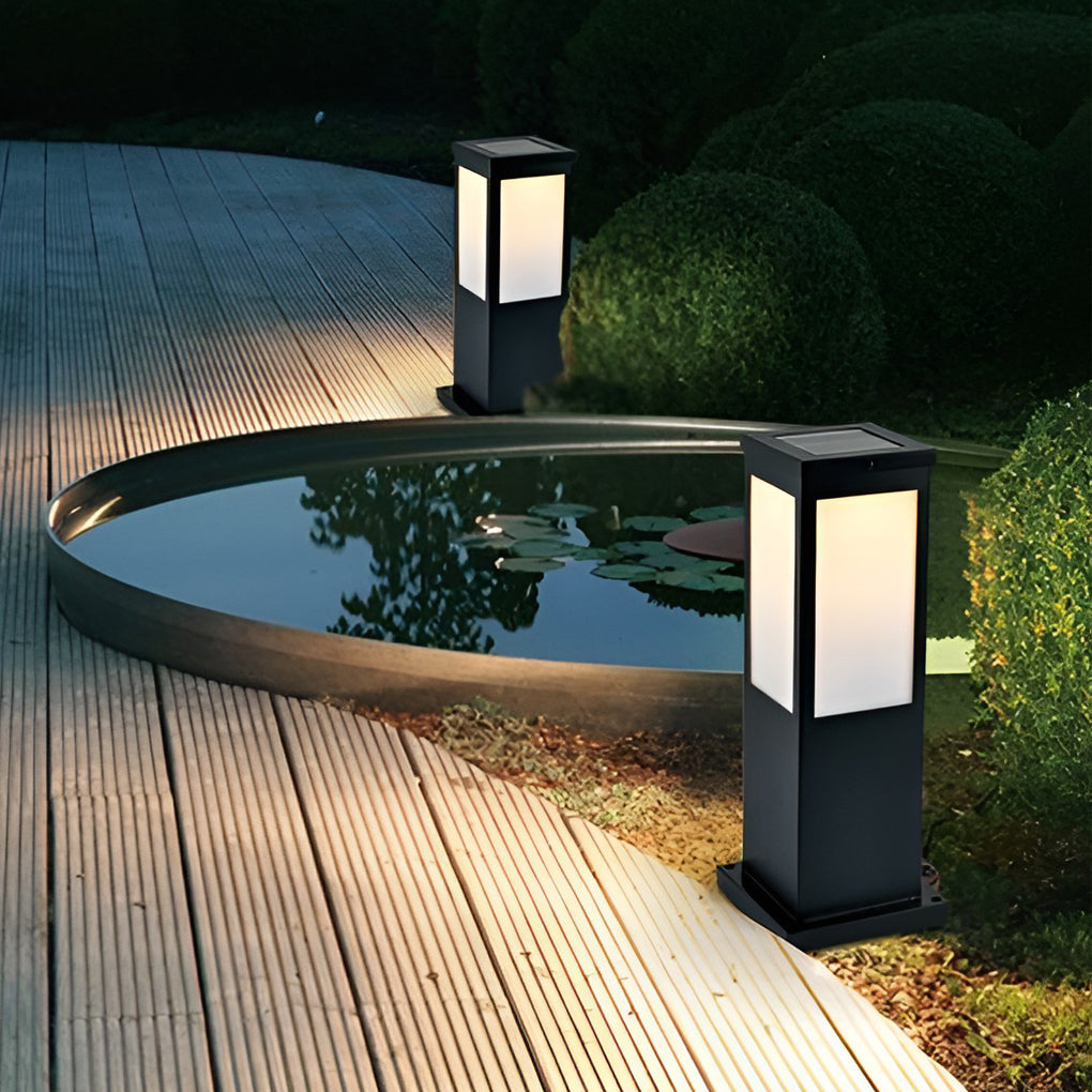 Modern Solar Bollard Light with Remote Control for Pathways and Gardens