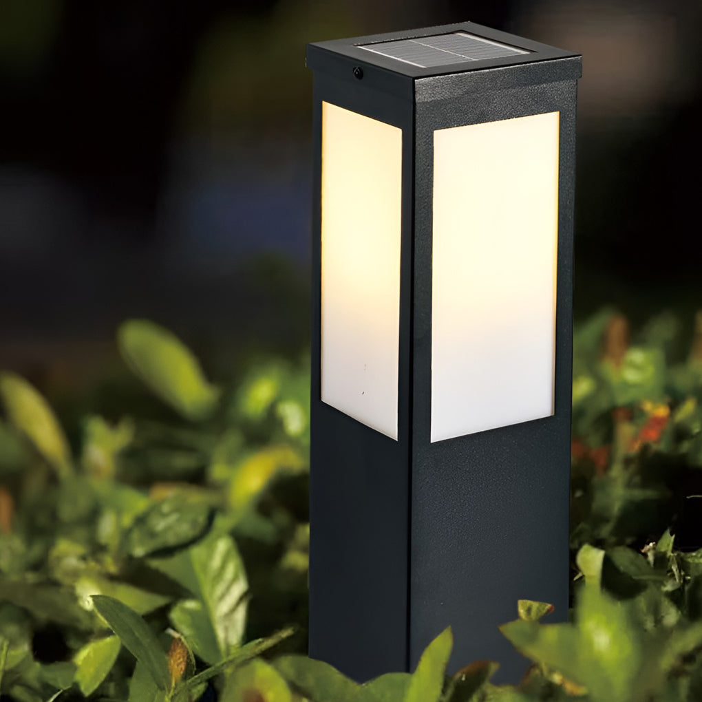 Modern Solar Bollard Light with Remote Control for Pathways and Gardens