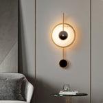 Marble LED Wall Sconce with Gold Accents for Modern Interiors