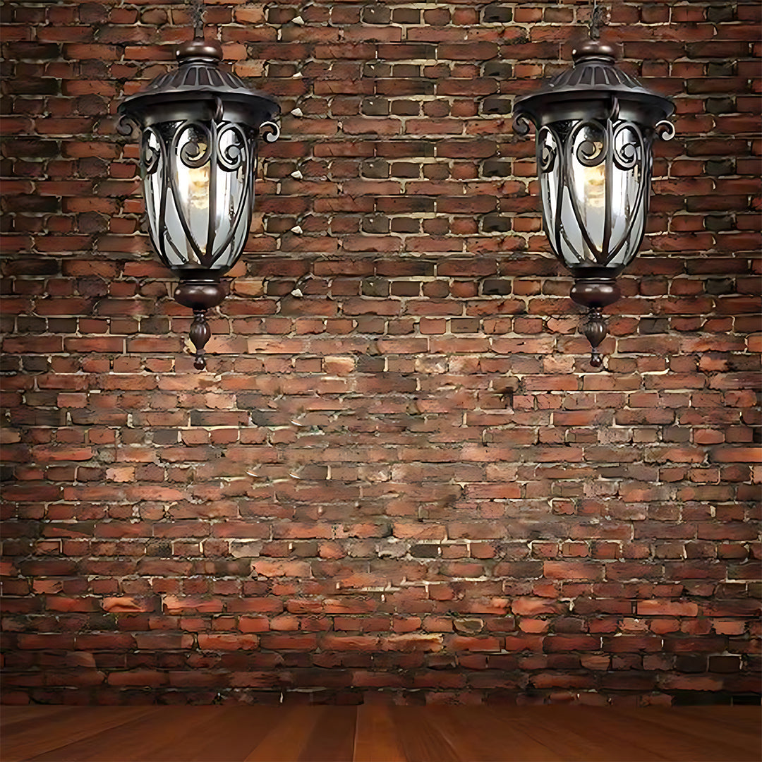 European-Style Black Aluminum Pendant Light with Glass Shade for Outdoor & Indoor Use