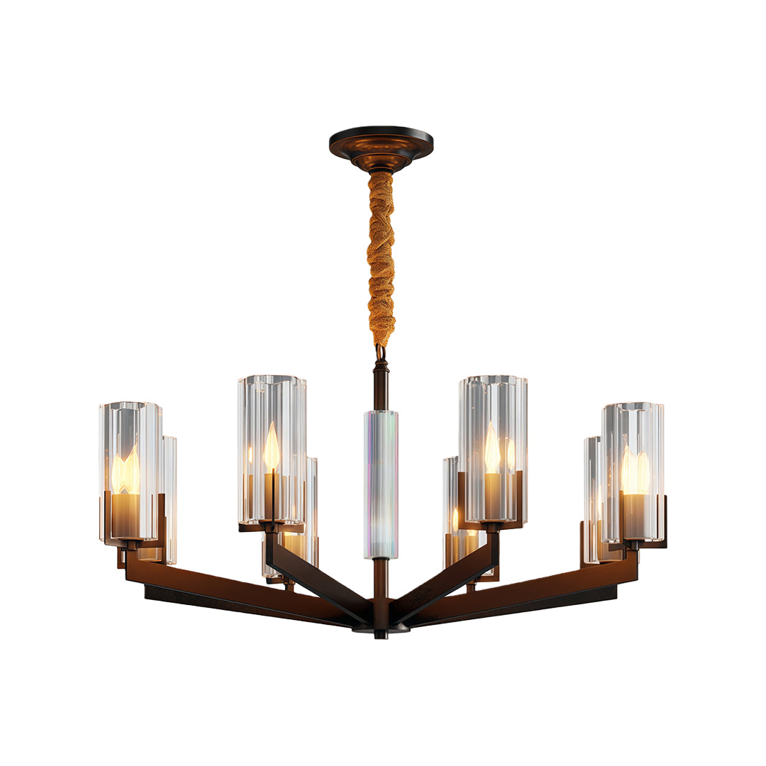 American Luxury Candle Chandelier in Brass, Chrome, or Black