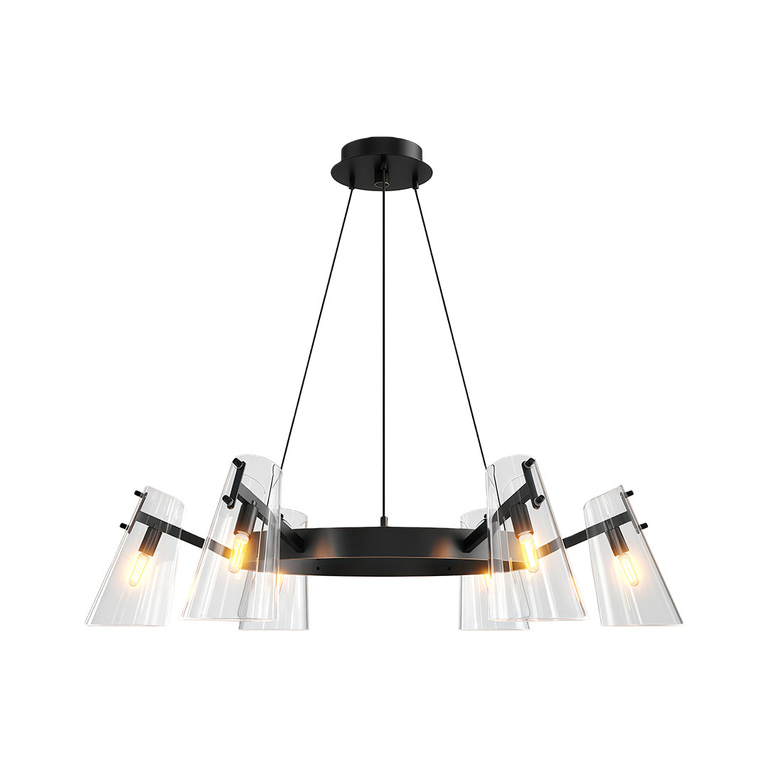 Modern Copper Chandelier with Acrylic Shades for Dining and Living Spaces