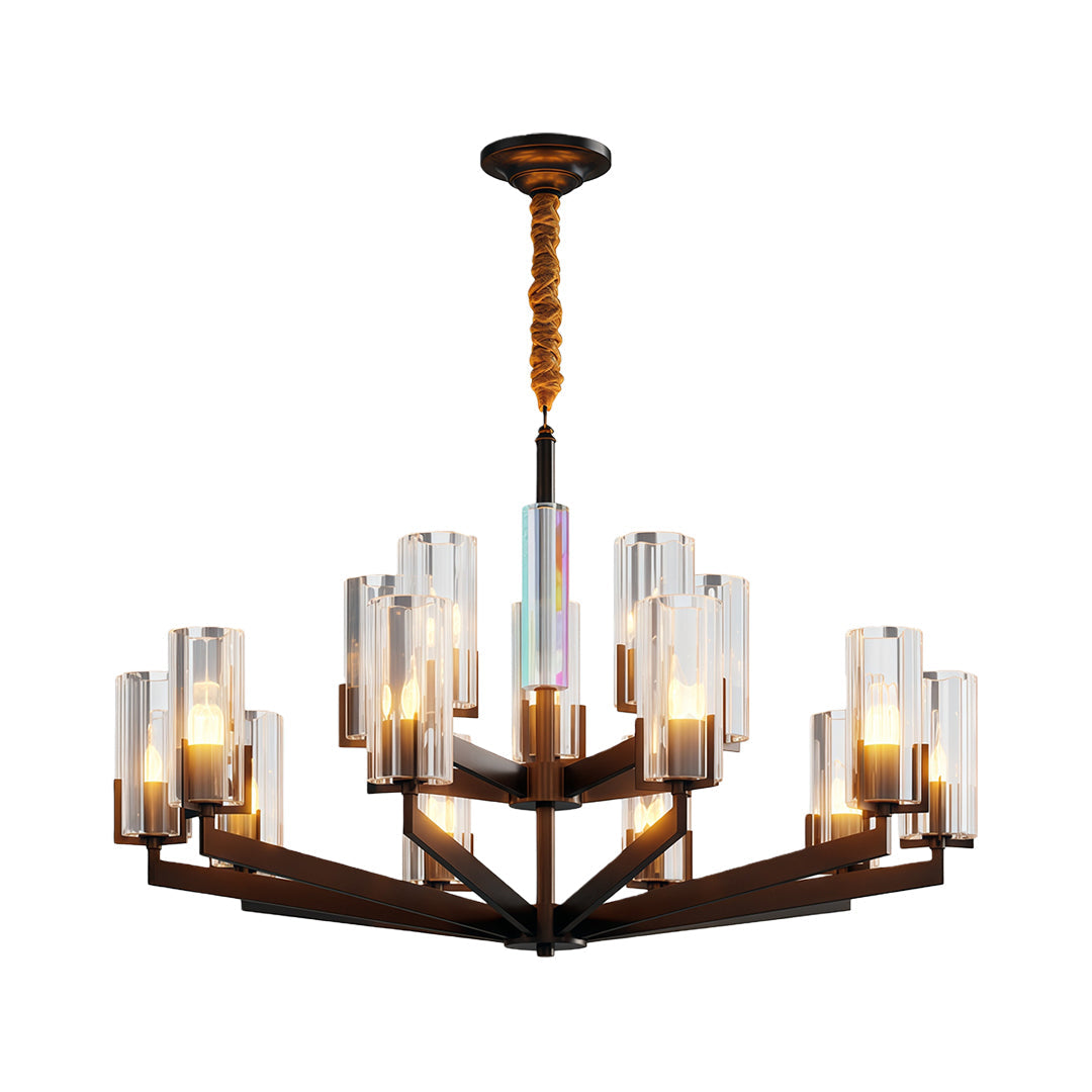 American Luxury Candle Chandelier in Brass, Chrome, or Black