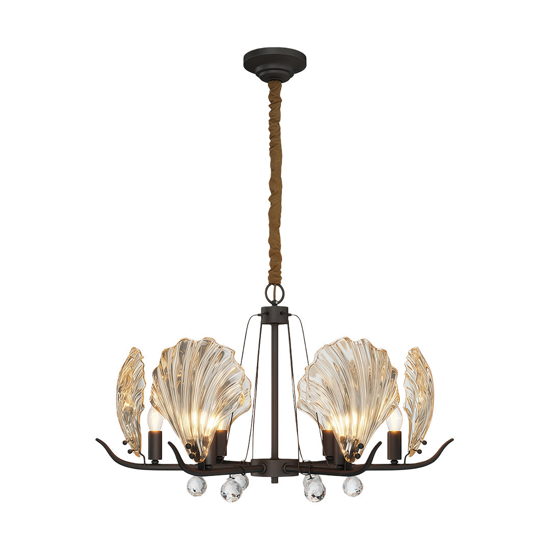 Modern Copper Shell Glass Chandelier for Dining Room and Living Room