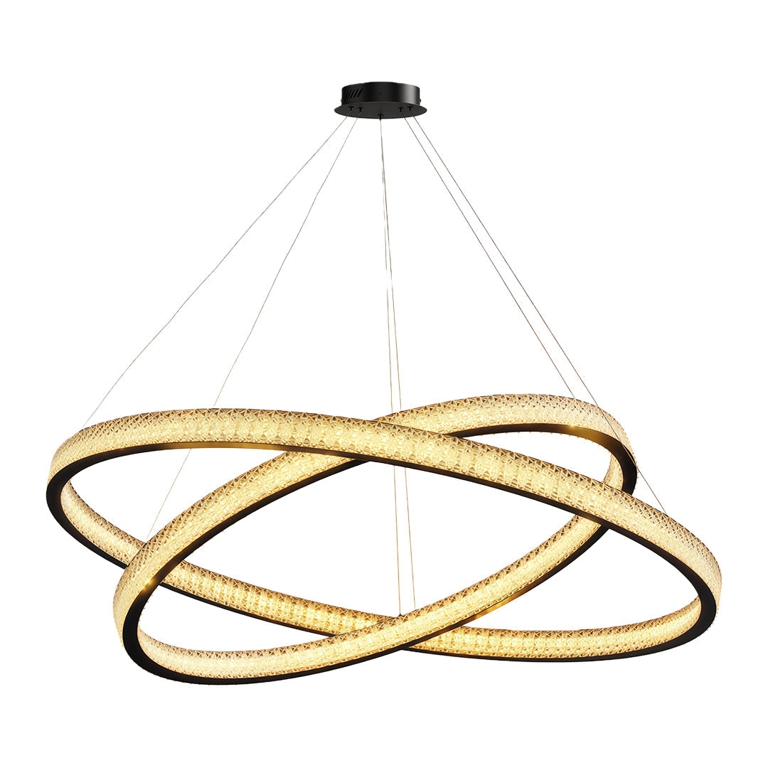 Aurelia Circular LED Chandelier in Copper, Chrome, or Black