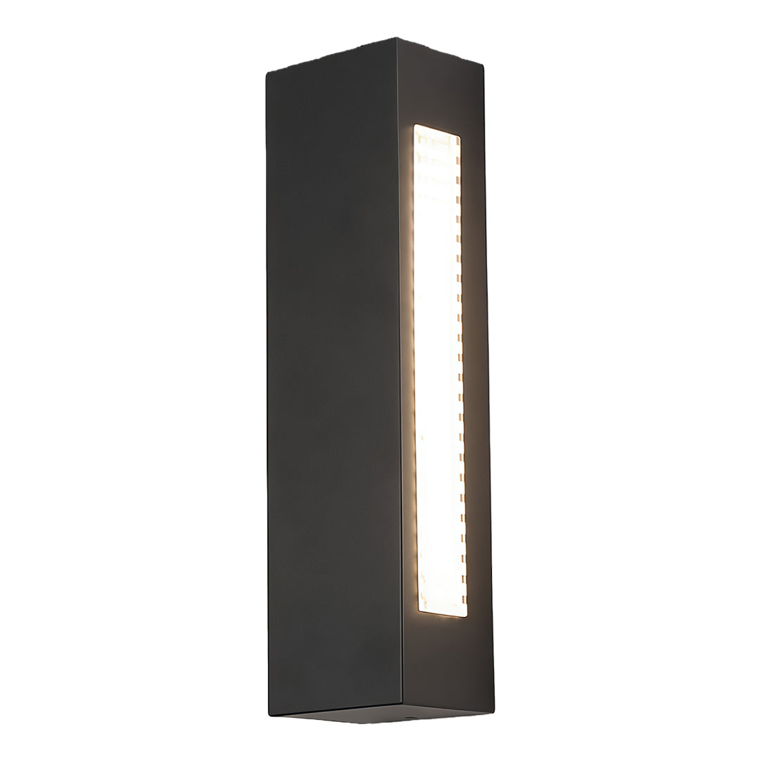 Modern Outdoor Wall Sconce with Black Iron Frame and LED Illumination