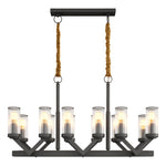 Lumière Cascade: Modern Copper Glass Drop Chandelier for Elegant Interiors