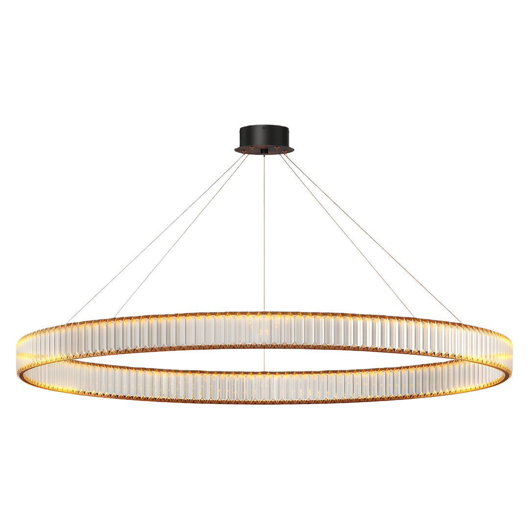 Aurelia Crystal Round Chandelier — American Minimalist LED Pendant for Modern Interiors