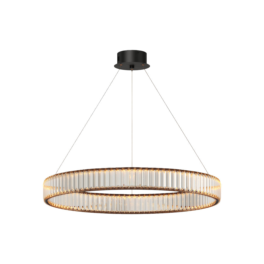 Aurelia Crystal Round Chandelier — American Minimalist LED Pendant for Modern Interiors