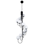 French Elegance Spiral Globe Chandelier in Gold or Black, 8 or 12 Lights