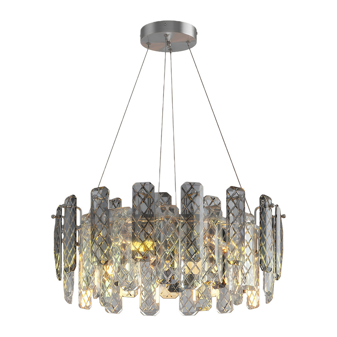Lumière de Cristal Contemporary Crystal Chandelier with Adjustable Chain