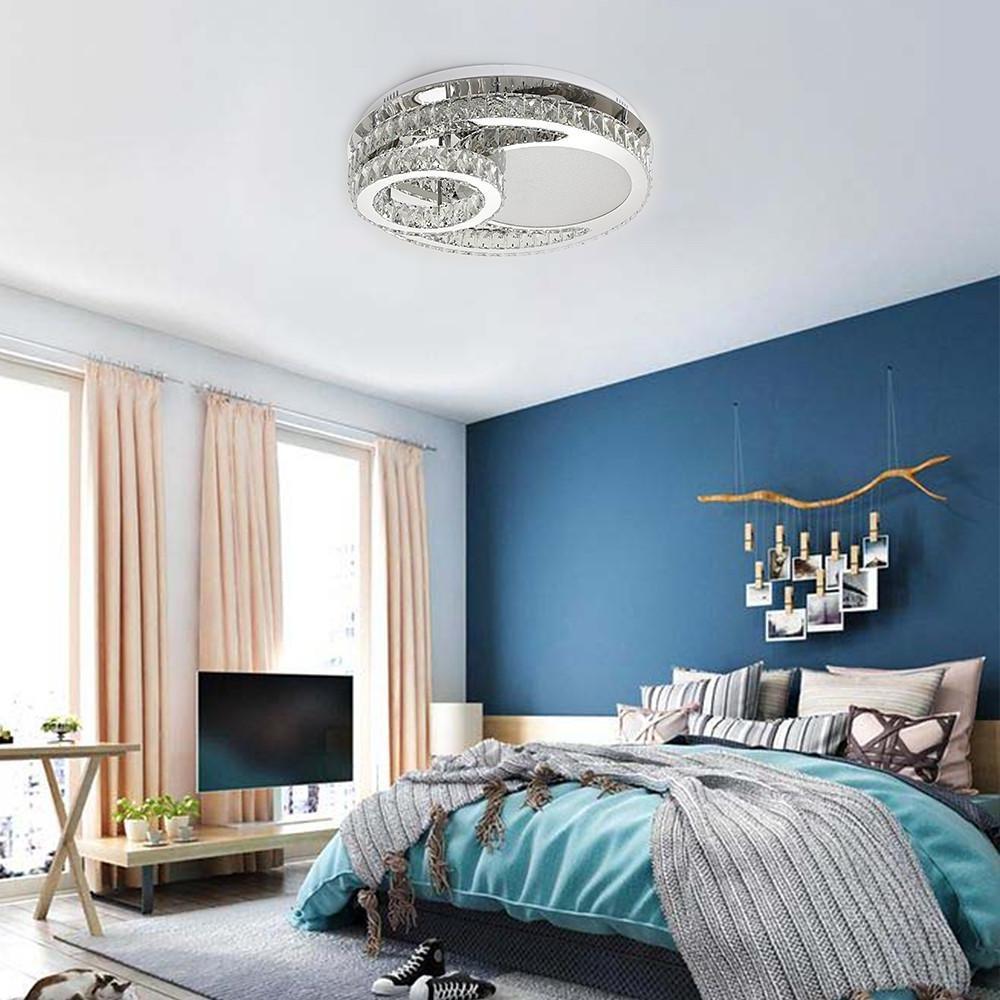 Lumina Crystal Flush Mount Ceiling Light in Stainless Steel