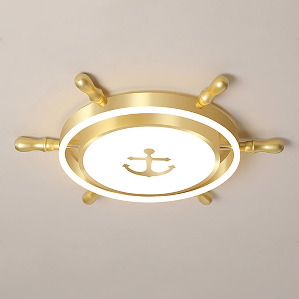 Mediterranean Style Cartoon Rudder Design Led High Transmittance Ceiling Lamp