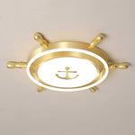 Mediterranean Style Cartoon Rudder Design Led High Transmittance Ceiling Lamp