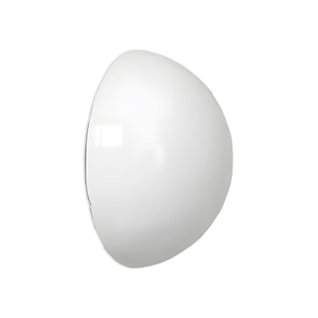Semi-Sphere Outdoor Wall Sconce in White Metal and Clear Glass
