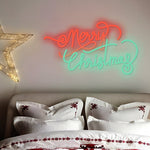 Merry Christmas LED Neon Sign – Modern Festive Wall Art for Cozy Interiors
