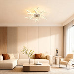 Aurelia Iron Ceiling Fan with Dimmable LED Light – Modern Flush Mount