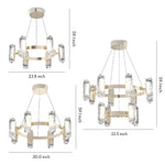 Aurelia Modern Metal Chandelier with Acrylic Shades, Gold Finish, LED