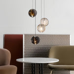 Aurelia Crystal Accent Pendant Light in Teal and Brown