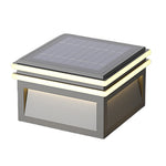 Square Stainless Steel Pier Mount Pillar Light with Warm LED Glow