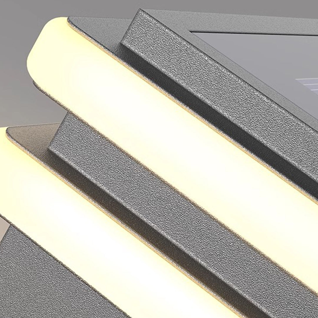 Square Stainless Steel Pier Mount Pillar Light with Warm LED Glow