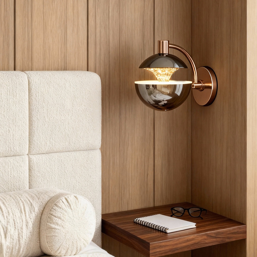 Modern Minimalist LED Wall Sconce with Acrylic Shade in Black or Gold