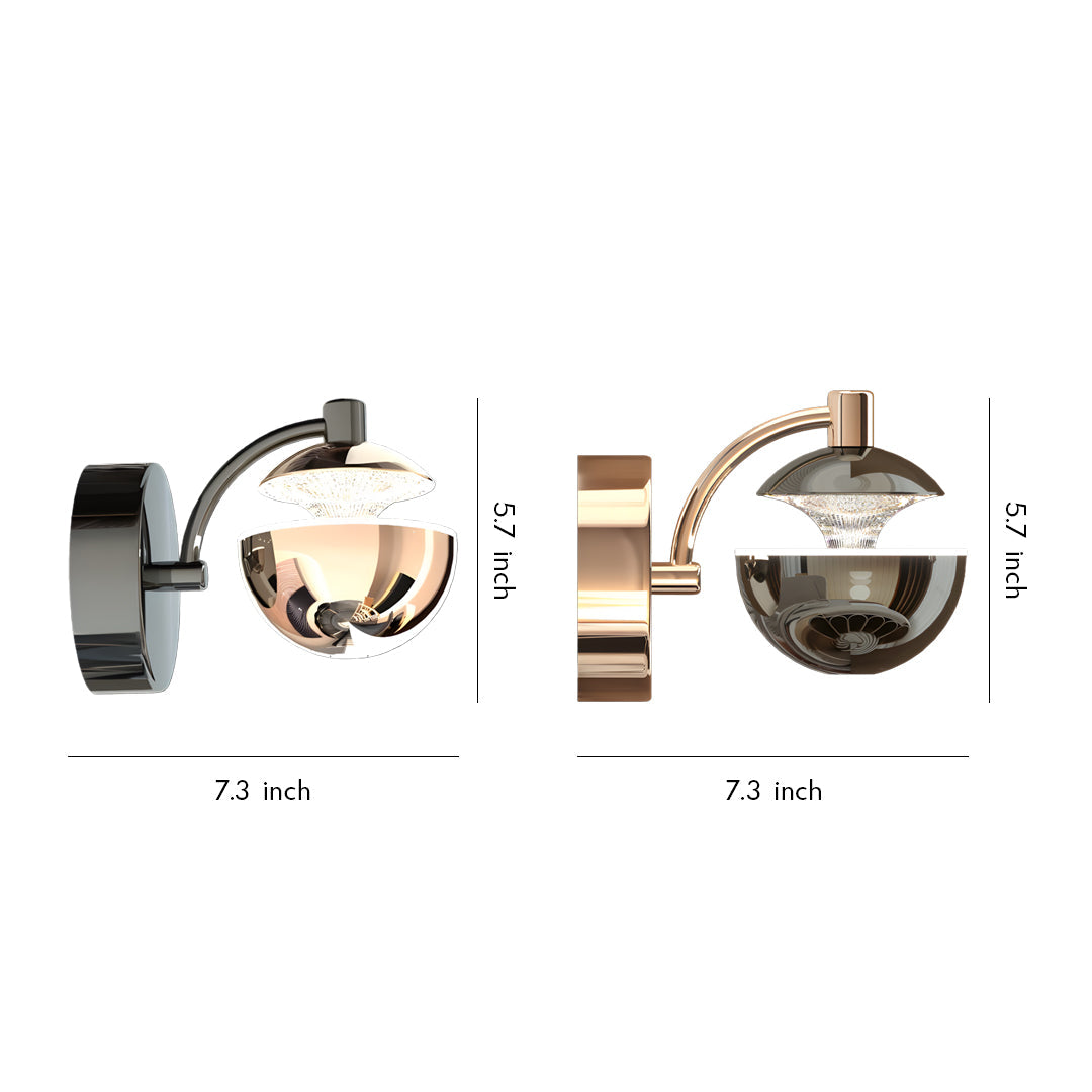 Modern Minimalist LED Wall Sconce with Acrylic Shade in Black or Gold