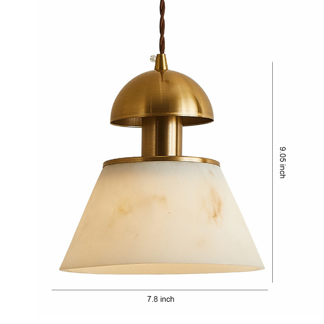 French Mid-Century Cloud Stone Pendant Light in Gold