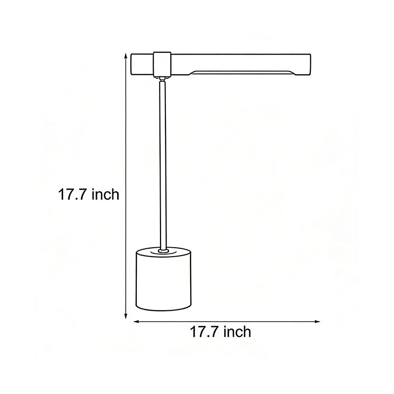 Linear LED Desk Lamp in Wood and Brass, Mid-Century Modern