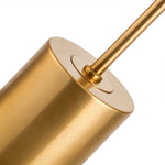 Linear LED Desk Lamp in Wood and Brass, Mid-Century Modern
