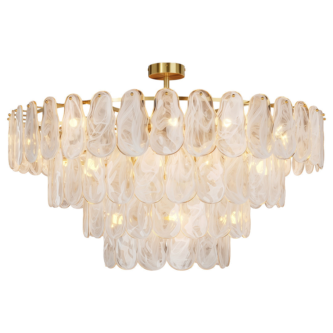Aurelia Mid-Century Modern Copper Glass Chandelier
