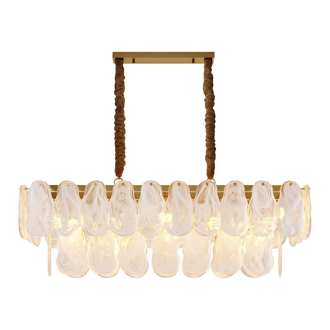 Aurelia Mid-Century Modern Copper Glass Chandelier