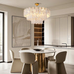 Aurelia Mid-Century Modern Copper Glass Chandelier