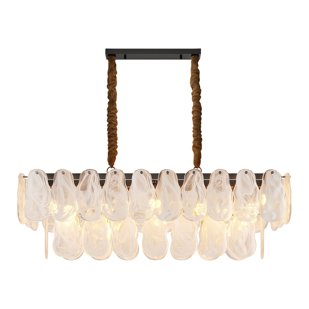 Aurelia Mid-Century Modern Copper Glass Chandelier