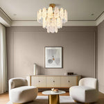 Aurelia Mid-Century Modern Copper Glass Chandelier