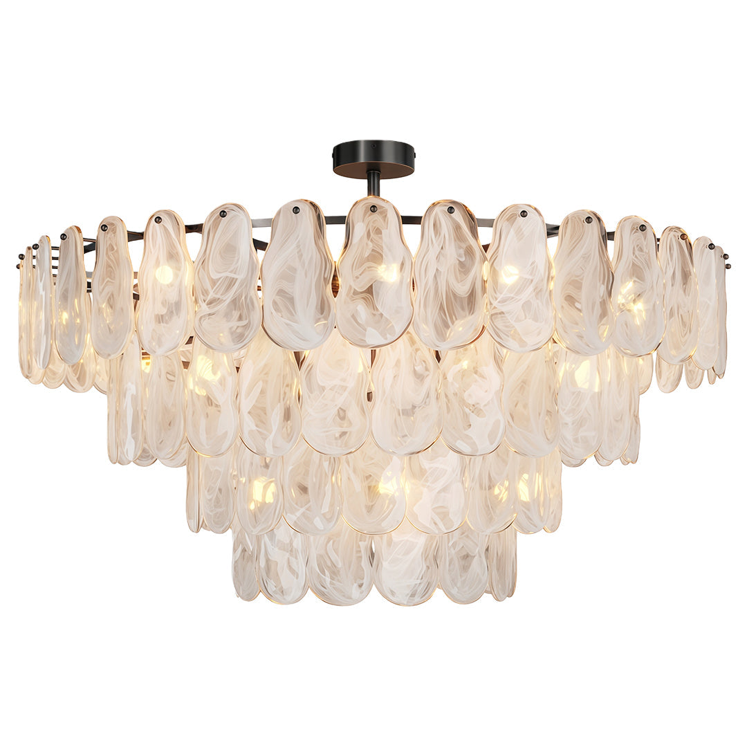 Aurelia Mid-Century Modern Copper Glass Chandelier
