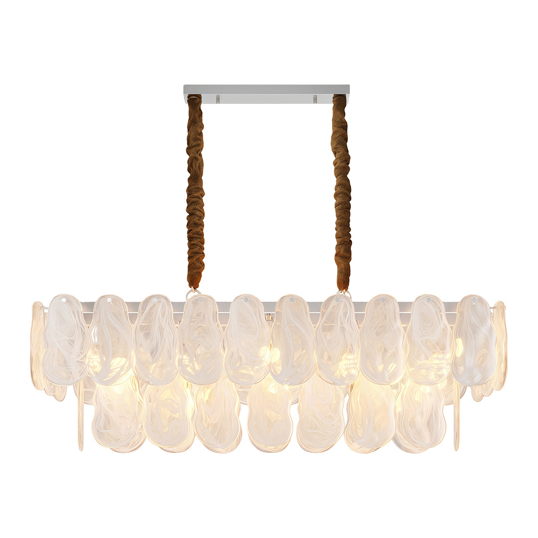 Aurelia Mid-Century Modern Copper Glass Chandelier