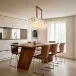 Aurelia Mid-Century Modern Copper Glass Chandelier