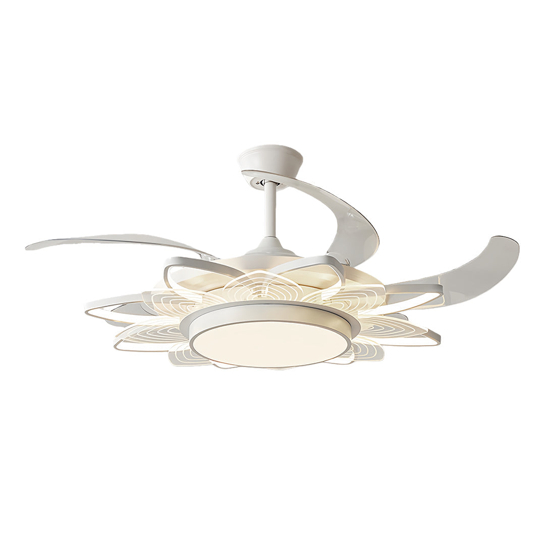 Aria Black Minimalist Ceiling Fan with Integrated LED Light