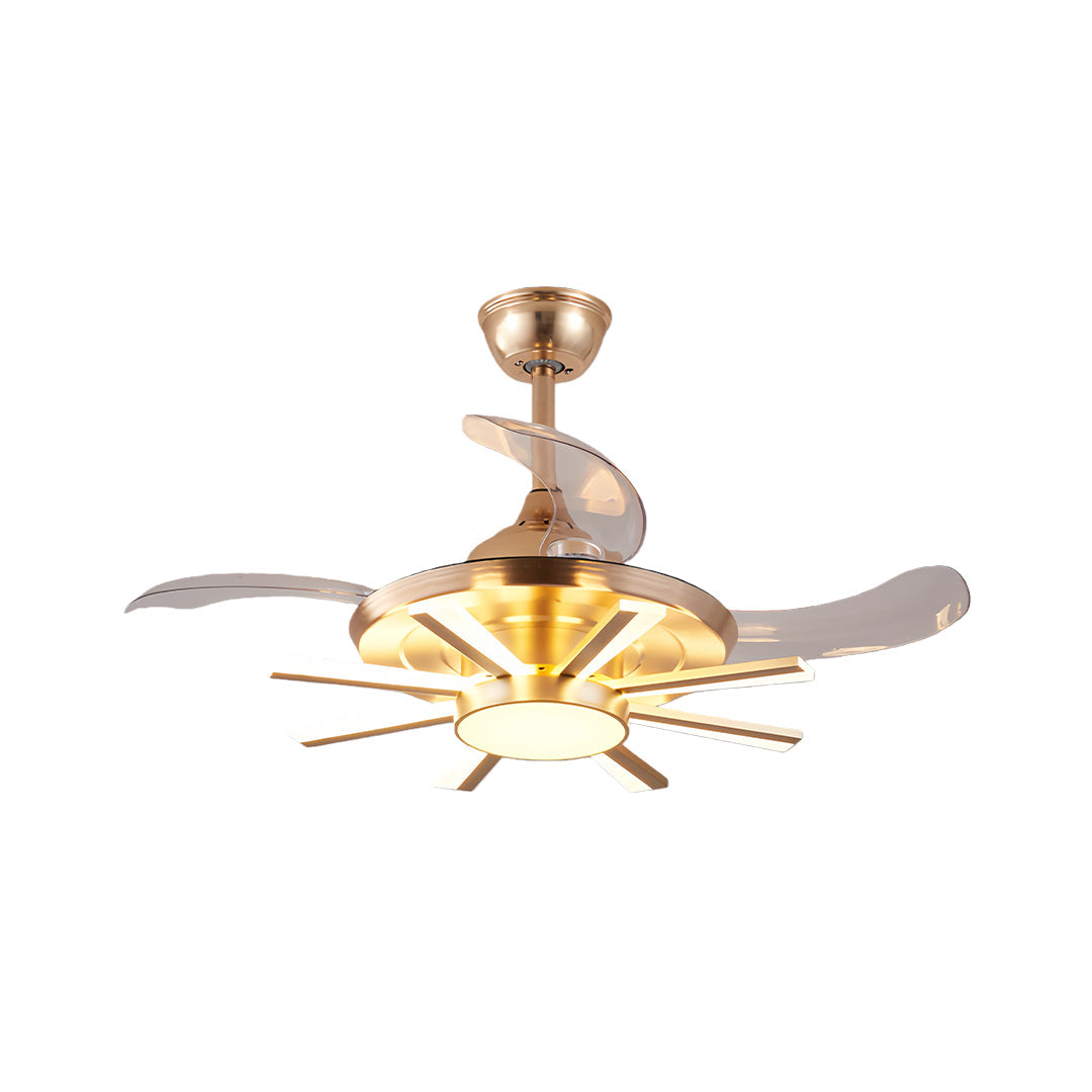 Modern Multi-Head Ceiling Fan with Integrated LED Light in Black or Gold