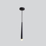 Slim Cylinder LED Pendant Light in Gold or Black with Crystal Accents