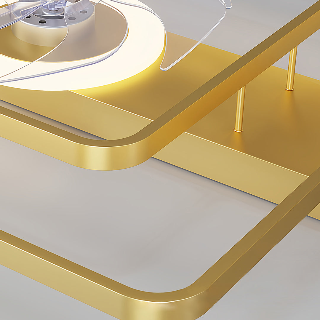 Aurelia Minimalist Ceiling Fan with Integrated LED Light in Black or Gold