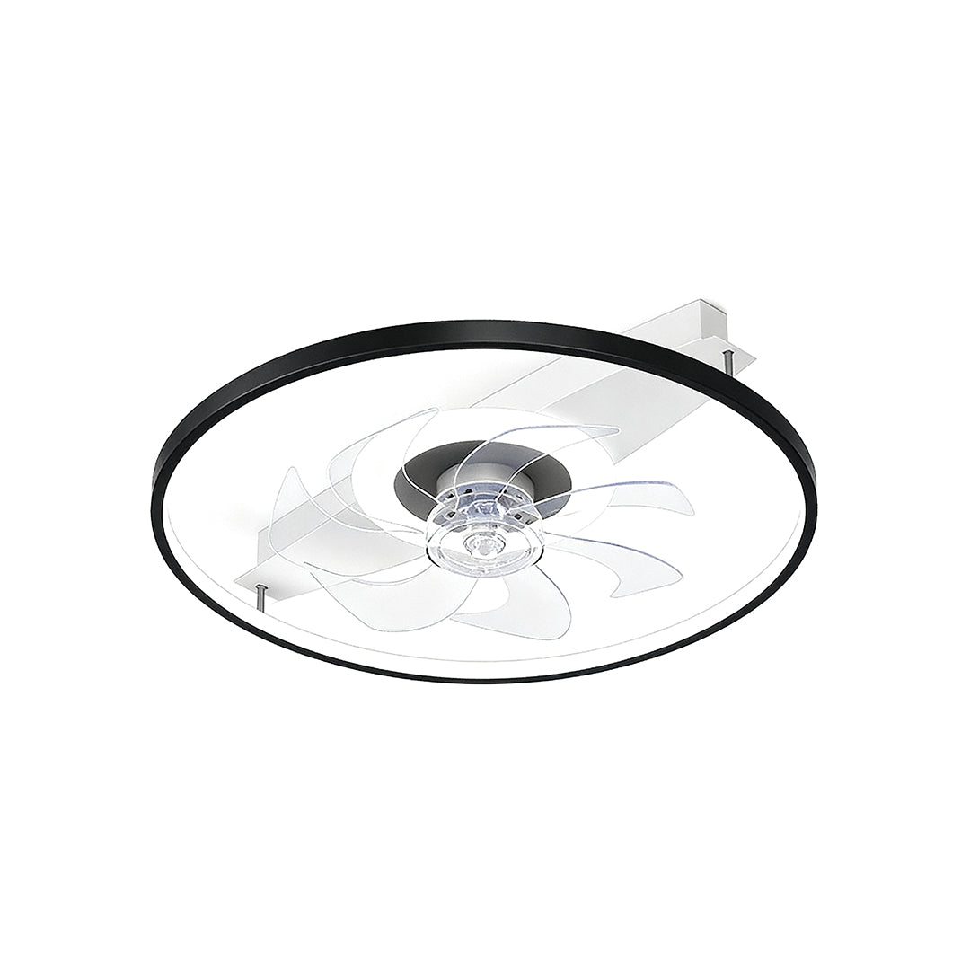 Aurelia Minimalist Ceiling Fan with Integrated LED Light in Black or Gold
