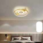 Aurelia Minimalist Ceiling Fan with Integrated LED Light in Black or Gold