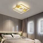 Aurelia Minimalist Ceiling Fan with Integrated LED Light in Black or Gold