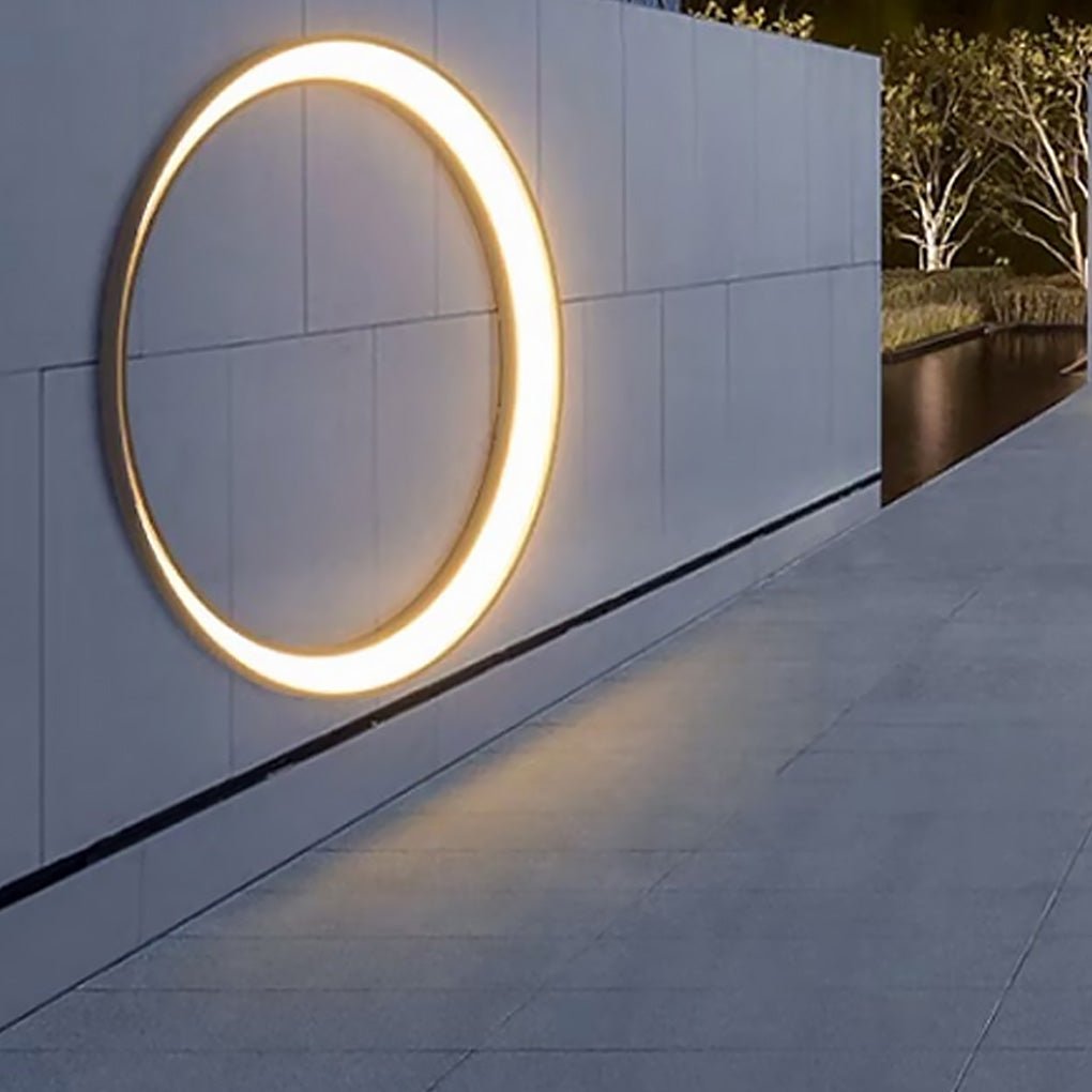 Minimalist Creative Outdoor Round Moon Led Waterproof Exterior Wall Sconces