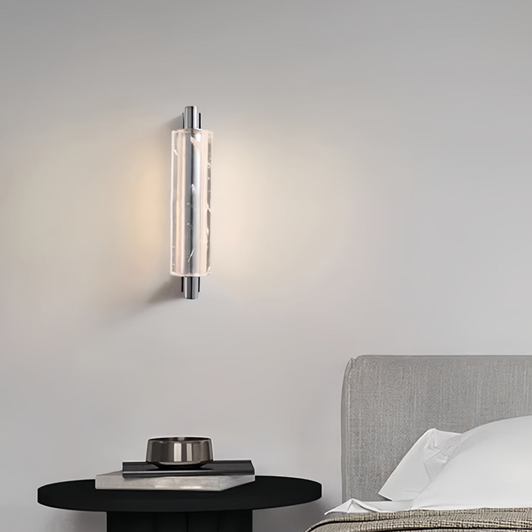 Lumière Crystal LED Wall Sconce — Modern Chrome Metal Art Light