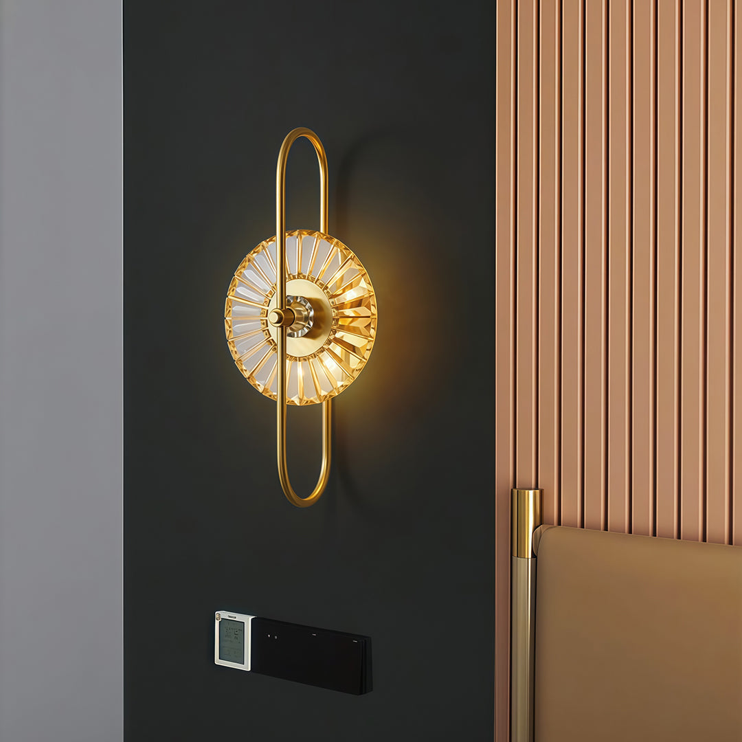 Crystal Wall Sconce with Gold Iron Frame – Modern Luxury Lighting
