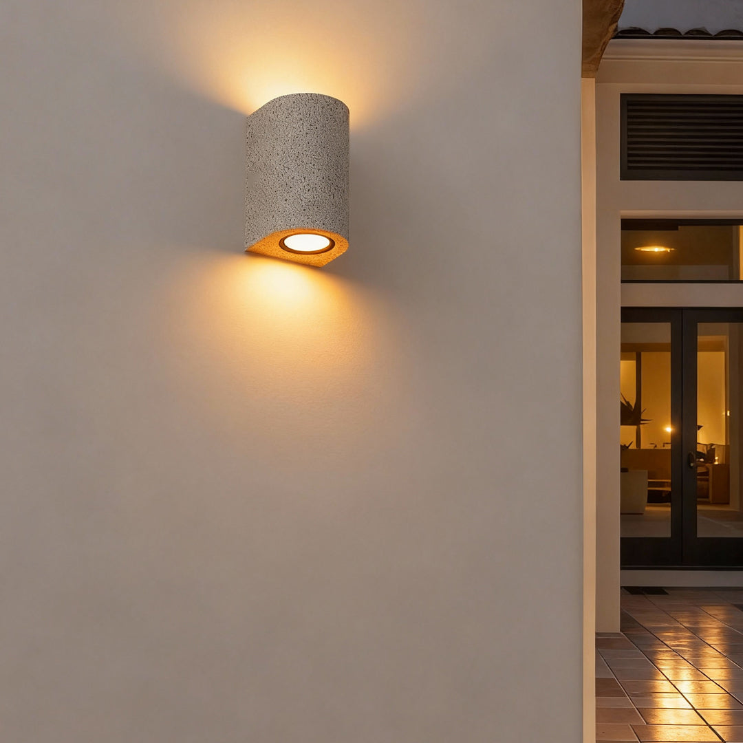 Concrete Up Down Wall Light | Minimalist Outdoor LED Sconce